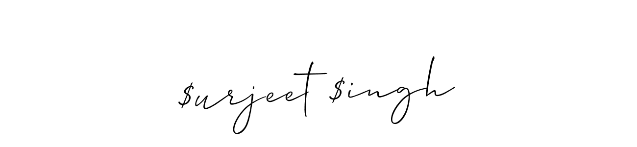Design your own signature with our free online signature maker. With this signature software, you can create a handwritten (Allison_Script) signature for name $urjeet $ingh. $urjeet $ingh signature style 2 images and pictures png