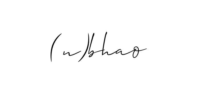 if you are searching for the best signature style for your name (n)bhao. so please give up your signature search. here we have designed multiple signature styles  using Allison_Script. (n)bhao signature style 2 images and pictures png