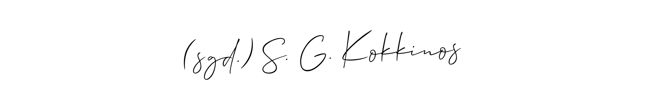 Check out images of Autograph of (sgd.) S. G. Kokkinos name. Actor (sgd.) S. G. Kokkinos Signature Style. Allison_Script is a professional sign style online. (sgd.) S. G. Kokkinos signature style 2 images and pictures png