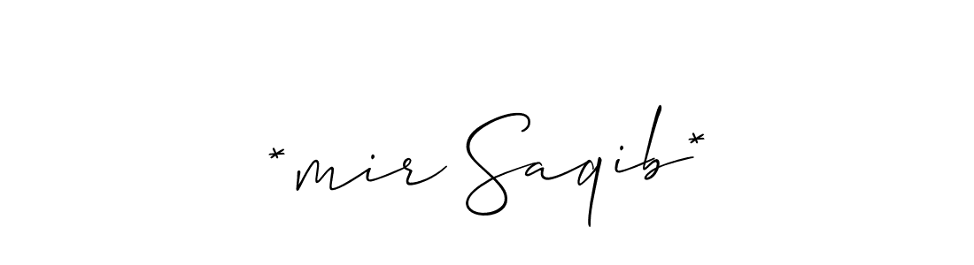 How to make *mir Saqib* signature? Allison_Script is a professional autograph style. Create handwritten signature for *mir Saqib* name. *mir Saqib* signature style 2 images and pictures png