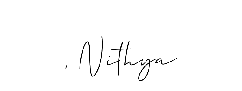 The best way (Allison_Script) to make a short signature is to pick only two or three words in your name. The name , Nithya include a total of six letters. For converting this name. , Nithya signature style 2 images and pictures png