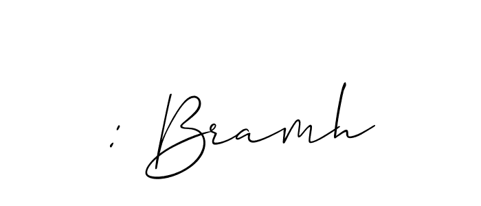 : Bramh stylish signature style. Best Handwritten Sign (Allison_Script) for my name. Handwritten Signature Collection Ideas for my name : Bramh. : Bramh signature style 2 images and pictures png