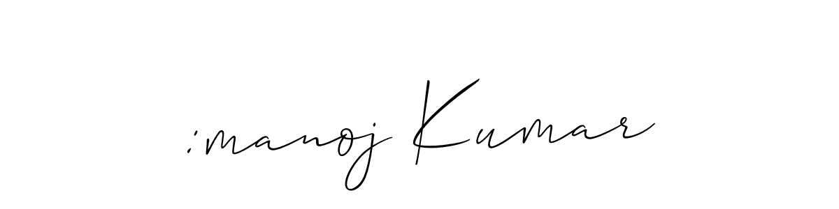 Design your own signature with our free online signature maker. With this signature software, you can create a handwritten (Allison_Script) signature for name :manoj Kumar. :manoj Kumar signature style 2 images and pictures png