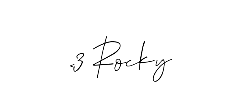 Once you've used our free online signature maker to create your best signature Allison_Script style, it's time to enjoy all of the benefits that <3 Rocky name signing documents. <3 Rocky signature style 2 images and pictures png