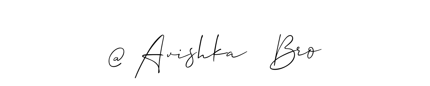 Allison_Script is a professional signature style that is perfect for those who want to add a touch of class to their signature. It is also a great choice for those who want to make their signature more unique. Get @ Avishka   Bro name to fancy signature for free. @ Avishka   Bro signature style 2 images and pictures png