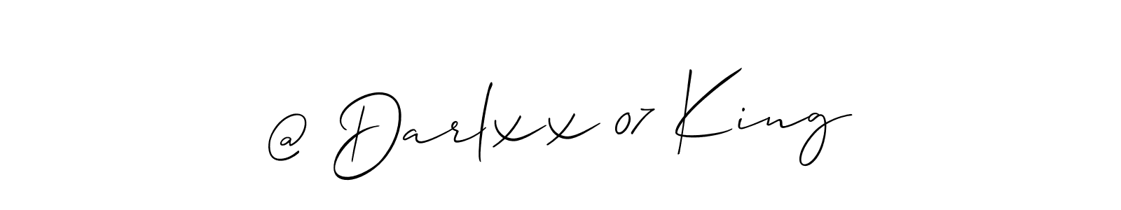 Use a signature maker to create a handwritten signature online. With this signature software, you can design (Allison_Script) your own signature for name @ Darlxx 07 King. @ Darlxx 07 King signature style 2 images and pictures png