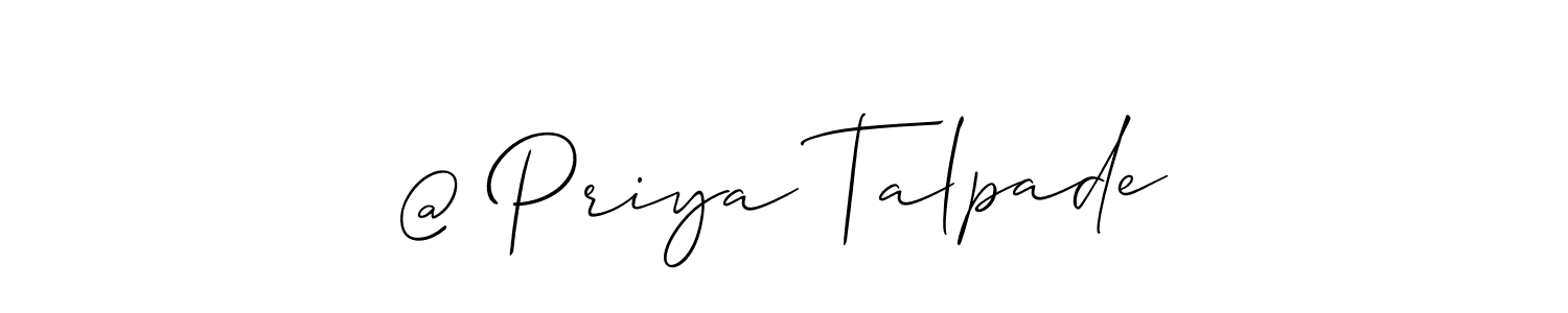 How to make @ Priya Talpade name signature. Use Allison_Script style for creating short signs online. This is the latest handwritten sign. @ Priya Talpade signature style 2 images and pictures png