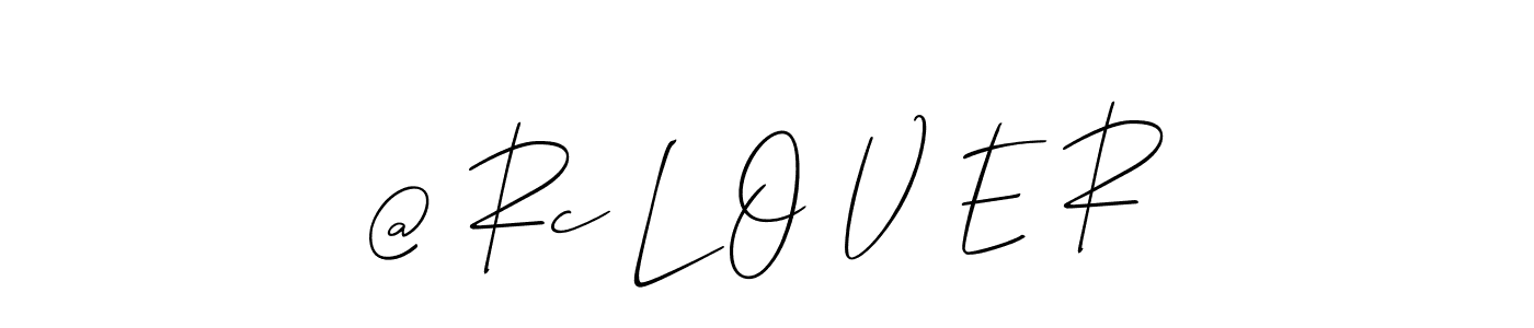 if you are searching for the best signature style for your name @ Rc L O V E R. so please give up your signature search. here we have designed multiple signature styles  using Allison_Script. @ Rc L O V E R signature style 2 images and pictures png