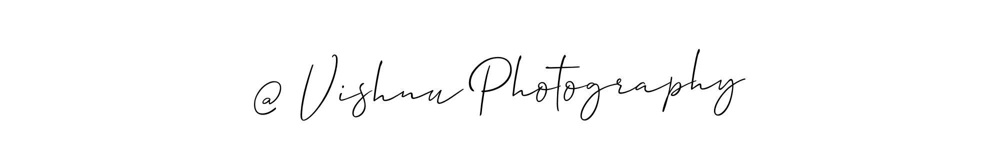 Use a signature maker to create a handwritten signature online. With this signature software, you can design (Allison_Script) your own signature for name @ Vishnu Photography. @ Vishnu Photography signature style 2 images and pictures png