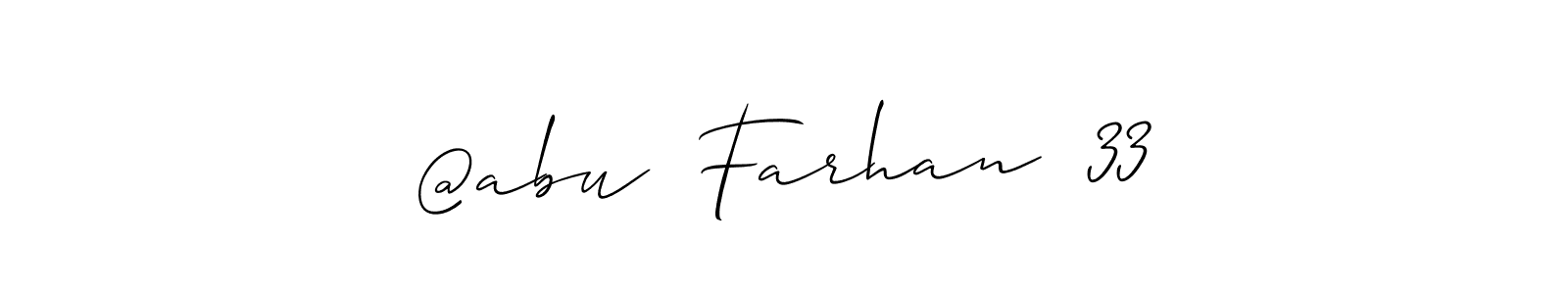 Create a beautiful signature design for name @abu  Farhan  33. With this signature (Allison_Script) fonts, you can make a handwritten signature for free. @abu  Farhan  33 signature style 2 images and pictures png