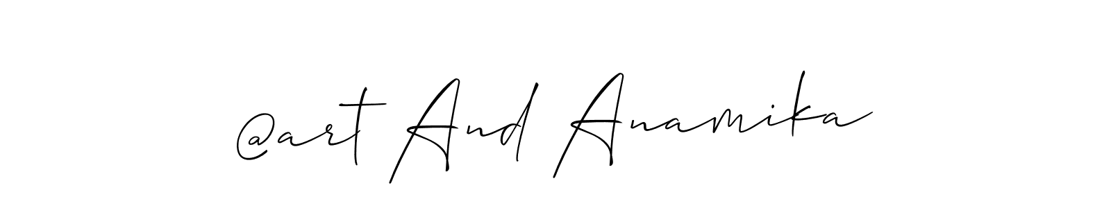 The best way (Allison_Script) to make a short signature is to pick only two or three words in your name. The name @art And Anamika include a total of six letters. For converting this name. @art And Anamika signature style 2 images and pictures png