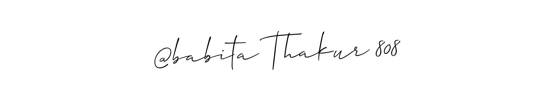 Create a beautiful signature design for name @babita Thakur 808. With this signature (Allison_Script) fonts, you can make a handwritten signature for free. @babita Thakur 808 signature style 2 images and pictures png