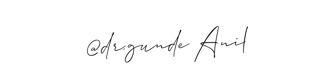 How to make @dr.gunde Anil signature? Allison_Script is a professional autograph style. Create handwritten signature for @dr.gunde Anil name. @dr.gunde Anil signature style 2 images and pictures png