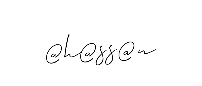 You should practise on your own different ways (Allison_Script) to write your name (@h@ss@n) in signature. don't let someone else do it for you. @h@ss@n signature style 2 images and pictures png