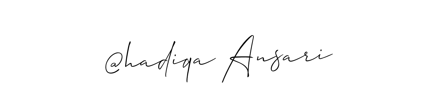 Create a beautiful signature design for name @hadiqa Ansari. With this signature (Allison_Script) fonts, you can make a handwritten signature for free. @hadiqa Ansari signature style 2 images and pictures png