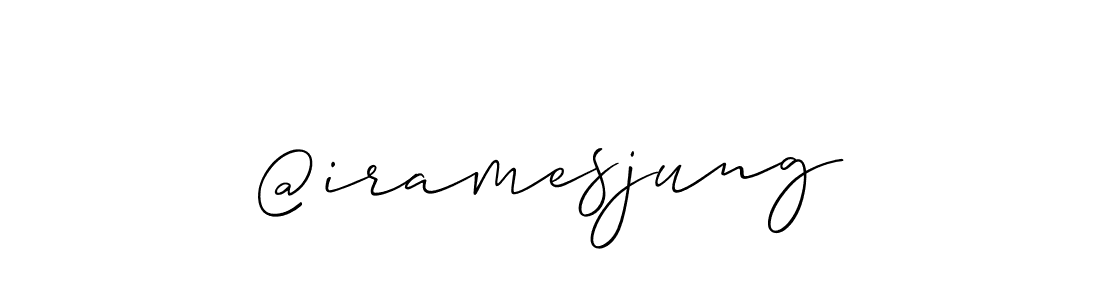 Use a signature maker to create a handwritten signature online. With this signature software, you can design (Allison_Script) your own signature for name @iramesjung. @iramesjung signature style 2 images and pictures png