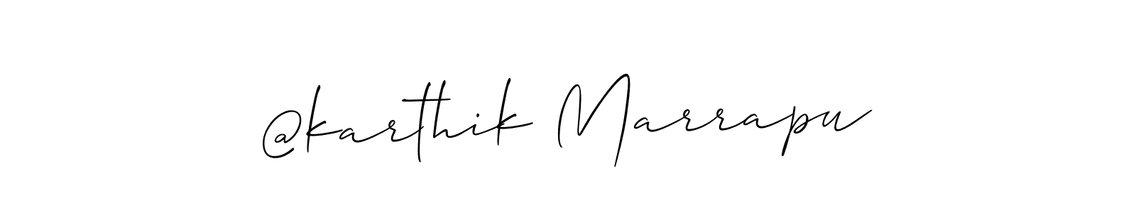 Allison_Script is a professional signature style that is perfect for those who want to add a touch of class to their signature. It is also a great choice for those who want to make their signature more unique. Get @karthik Marrapu name to fancy signature for free. @karthik Marrapu signature style 2 images and pictures png