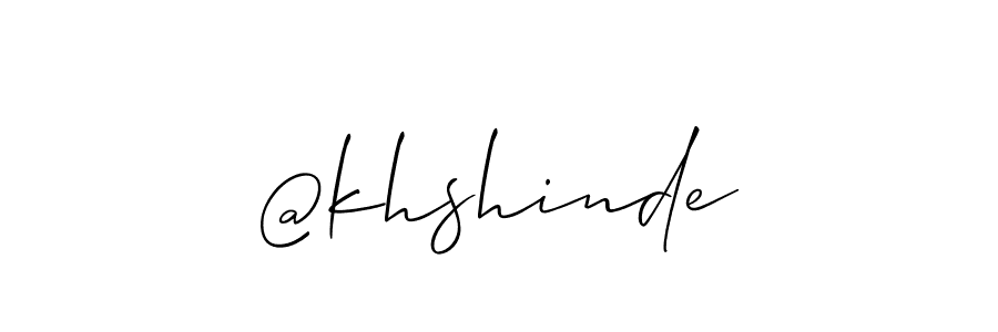 Make a beautiful signature design for name @khshinde. With this signature (Allison_Script) style, you can create a handwritten signature for free. @khshinde signature style 2 images and pictures png