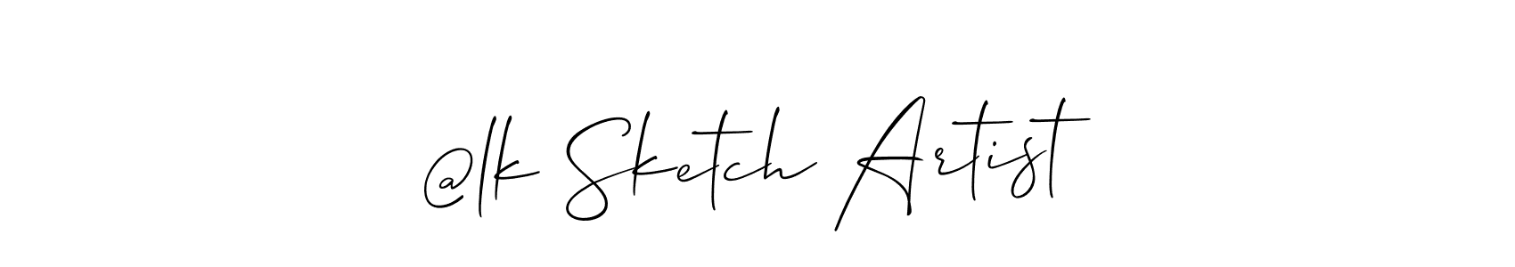 How to make @lk Sketch Artist signature? Allison_Script is a professional autograph style. Create handwritten signature for @lk Sketch Artist name. @lk Sketch Artist signature style 2 images and pictures png