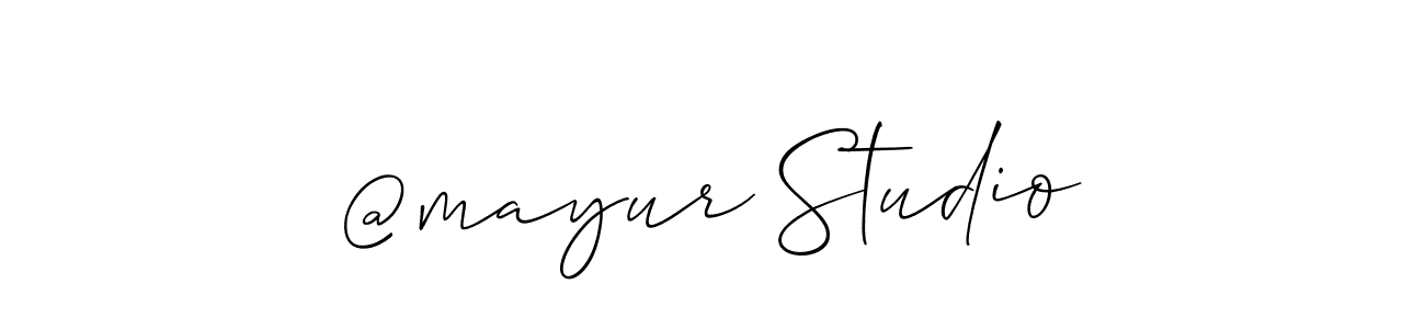 It looks lik you need a new signature style for name @mayur Studio. Design unique handwritten (Allison_Script) signature with our free signature maker in just a few clicks. @mayur Studio signature style 2 images and pictures png