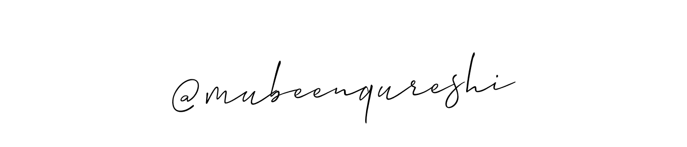 Make a beautiful signature design for name @mubeenqureshi. With this signature (Allison_Script) style, you can create a handwritten signature for free. @mubeenqureshi signature style 2 images and pictures png