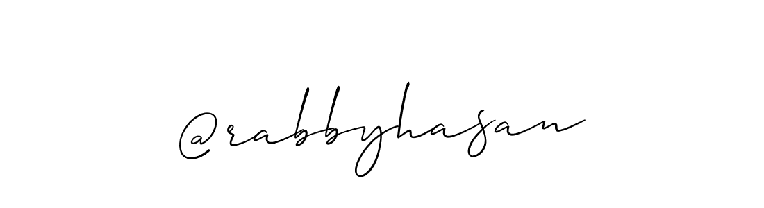 Make a beautiful signature design for name @rabbyhasan. With this signature (Allison_Script) style, you can create a handwritten signature for free. @rabbyhasan signature style 2 images and pictures png