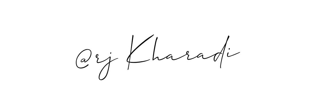 Make a beautiful signature design for name @rj Kharadi. With this signature (Allison_Script) style, you can create a handwritten signature for free. @rj Kharadi signature style 2 images and pictures png