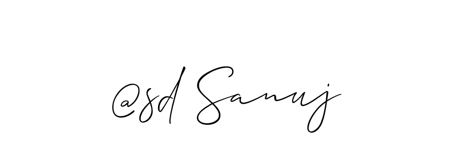 Make a beautiful signature design for name @sd Sanuj. With this signature (Allison_Script) style, you can create a handwritten signature for free. @sd Sanuj signature style 2 images and pictures png