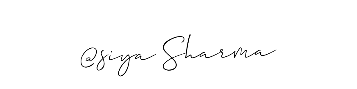 How to Draw @siya Sharma signature style? Allison_Script is a latest design signature styles for name @siya Sharma. @siya Sharma signature style 2 images and pictures png