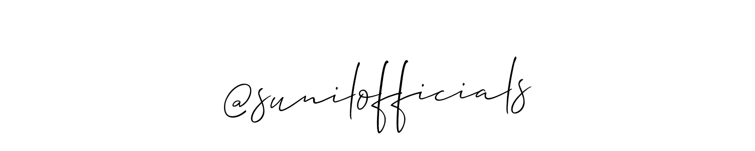 It looks lik you need a new signature style for name @sunilofficials. Design unique handwritten (Allison_Script) signature with our free signature maker in just a few clicks. @sunilofficials signature style 2 images and pictures png