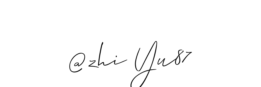 Also You can easily find your signature by using the search form. We will create @zhi Yu87 name handwritten signature images for you free of cost using Allison_Script sign style. @zhi Yu87 signature style 2 images and pictures png