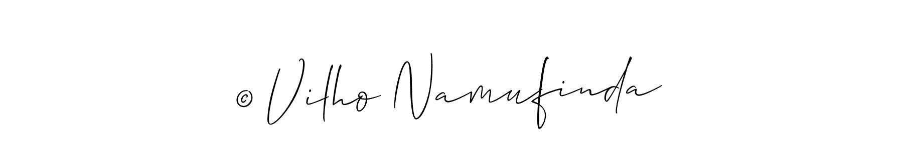 Create a beautiful signature design for name © Vilho Namufinda. With this signature (Allison_Script) fonts, you can make a handwritten signature for free. © Vilho Namufinda signature style 2 images and pictures png