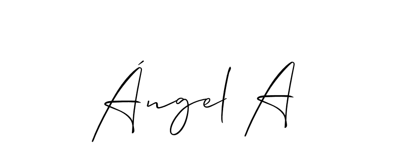 if you are searching for the best signature style for your name Ángel A. so please give up your signature search. here we have designed multiple signature styles  using Allison_Script. Ángel A signature style 2 images and pictures png