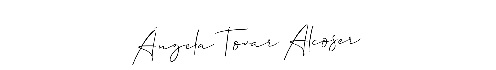 Ángela Tovar Alcoser stylish signature style. Best Handwritten Sign (Allison_Script) for my name. Handwritten Signature Collection Ideas for my name Ángela Tovar Alcoser. Ángela Tovar Alcoser signature style 2 images and pictures png