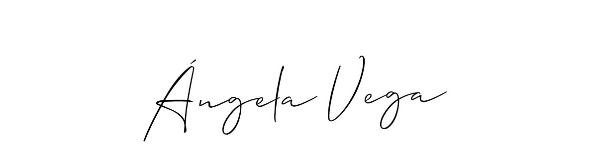 You should practise on your own different ways (Allison_Script) to write your name (Ángela Vega) in signature. don't let someone else do it for you. Ángela Vega signature style 2 images and pictures png