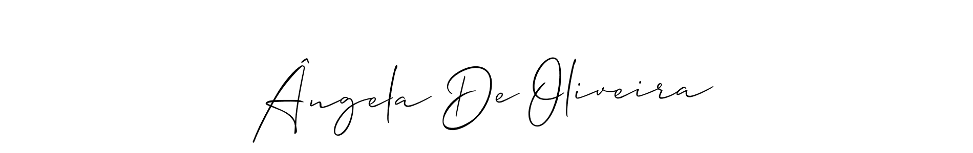 The best way (Allison_Script) to make a short signature is to pick only two or three words in your name. The name Ângela De Oliveira include a total of six letters. For converting this name. Ângela De Oliveira signature style 2 images and pictures png