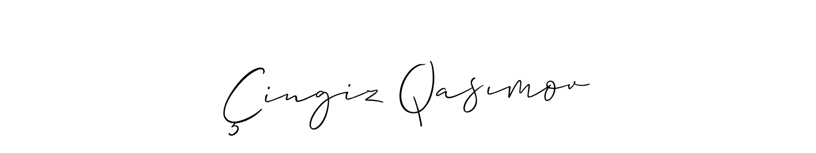if you are searching for the best signature style for your name Çingiz Qasımov. so please give up your signature search. here we have designed multiple signature styles  using Allison_Script. Çingiz Qasımov signature style 2 images and pictures png