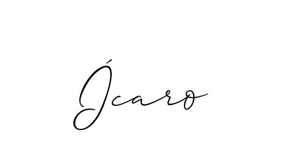 Also we have Ícaro name is the best signature style. Create professional handwritten signature collection using Allison_Script autograph style. Ícaro signature style 2 images and pictures png