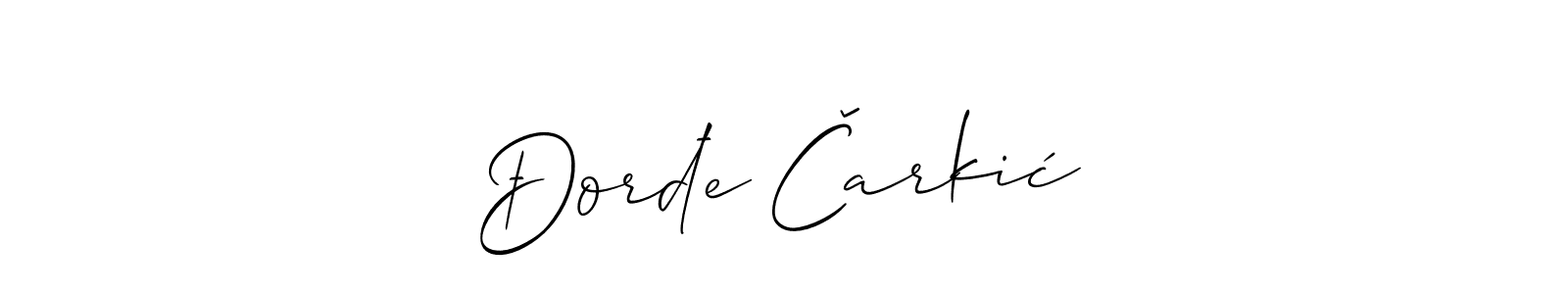 Make a beautiful signature design for name Ðorđe Čarkić. With this signature (Allison_Script) style, you can create a handwritten signature for free. Ðorđe Čarkić signature style 2 images and pictures png