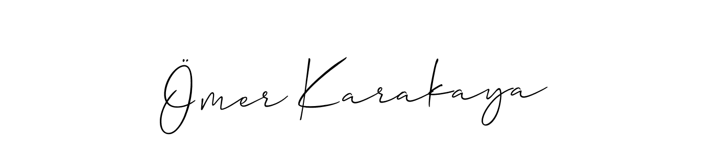 The best way (Allison_Script) to make a short signature is to pick only two or three words in your name. The name Ömer Karakaya include a total of six letters. For converting this name. Ömer Karakaya signature style 2 images and pictures png