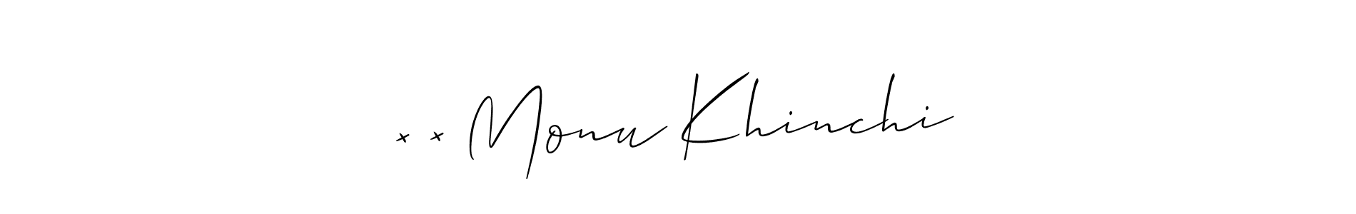 Make a short ×͜× Monu Khinchi signature style. Manage your documents anywhere anytime using Allison_Script. Create and add eSignatures, submit forms, share and send files easily. ×͜× Monu Khinchi signature style 2 images and pictures png