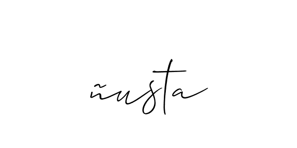 How to Draw ñusta signature style? Allison_Script is a latest design signature styles for name ñusta. ñusta signature style 2 images and pictures png