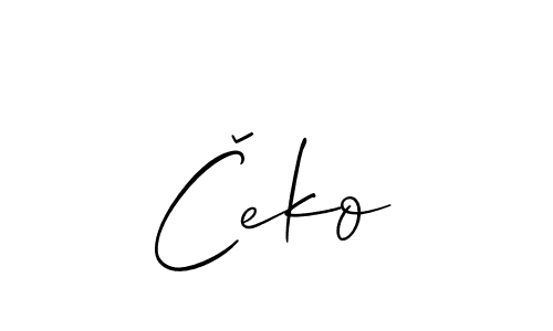 How to make Čeko name signature. Use Allison_Script style for creating short signs online. This is the latest handwritten sign. Čeko signature style 2 images and pictures png