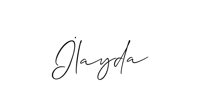 Make a beautiful signature design for name İlayda. With this signature (Allison_Script) style, you can create a handwritten signature for free. İlayda signature style 2 images and pictures png