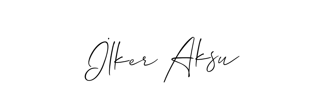 The best way (Allison_Script) to make a short signature is to pick only two or three words in your name. The name İlker Aksu include a total of six letters. For converting this name. İlker Aksu signature style 2 images and pictures png