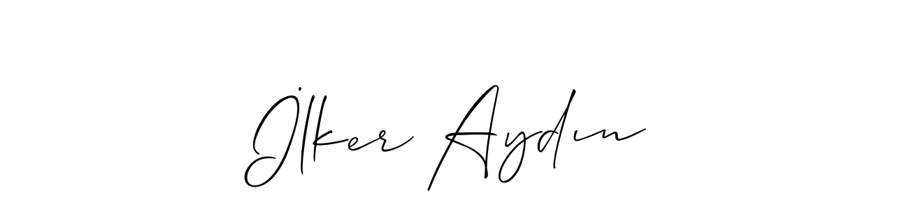 Create a beautiful signature design for name İlker Aydın. With this signature (Allison_Script) fonts, you can make a handwritten signature for free. İlker Aydın signature style 2 images and pictures png