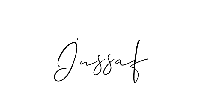 Allison_Script is a professional signature style that is perfect for those who want to add a touch of class to their signature. It is also a great choice for those who want to make their signature more unique. Get İnssaf name to fancy signature for free. İnssaf signature style 2 images and pictures png