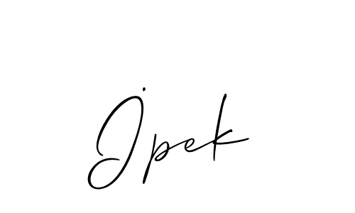 Make a beautiful signature design for name İpek. With this signature (Allison_Script) style, you can create a handwritten signature for free. İpek signature style 2 images and pictures png