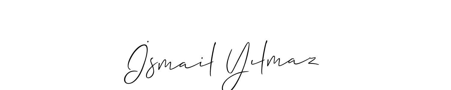 Design your own signature with our free online signature maker. With this signature software, you can create a handwritten (Allison_Script) signature for name İsmail Yılmaz. İsmail Yılmaz signature style 2 images and pictures png