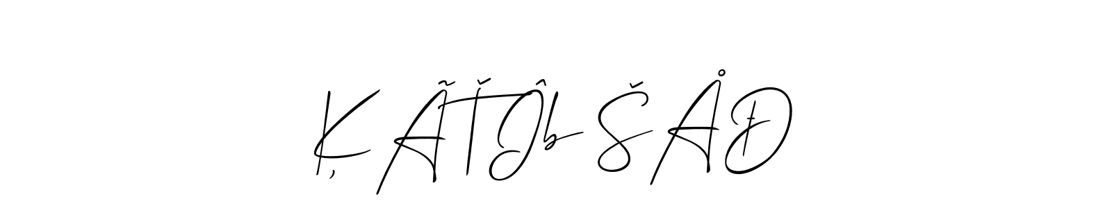 Allison_Script is a professional signature style that is perfect for those who want to add a touch of class to their signature. It is also a great choice for those who want to make their signature more unique. Get ĶÃŤÎb ŠÅĐ name to fancy signature for free. ĶÃŤÎb ŠÅĐ signature style 2 images and pictures png